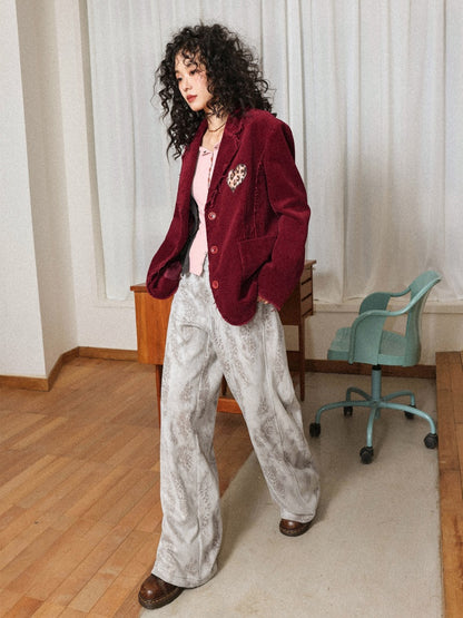 "Sand Under The Moon" Adjustable Belt Suede Slacks Relax Casually【s0000014727】