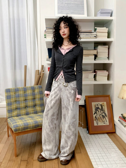 "Sand Under The Moon" Adjustable Belt Suede Slacks Relax Casually【s0000014727】