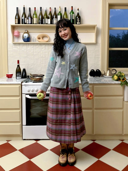 "Fragmented Stars" Imitation Mink Fur Sweater Cardigan Star Pattern Lazy Warm【s0000014729】