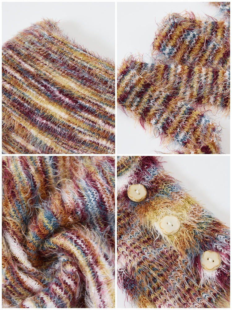 "Toffee" Shoulder Striped Sweater【s0000014728】