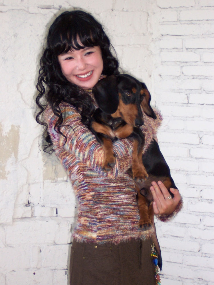 "Toffee" Shoulder Striped Sweater【s0000014728】