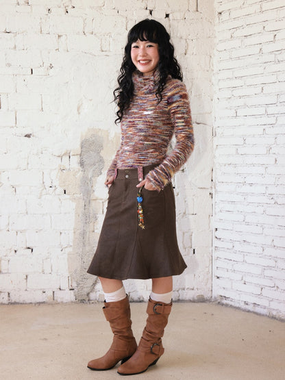 "Toffee" Shoulder Striped Sweater【s0000014728】