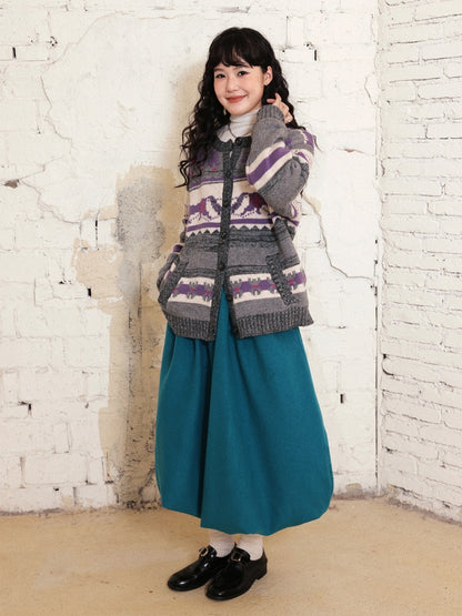 "Playing in The Garden" Fair Island Loose Retro Sweater knitted Cardigan【s0000014730】