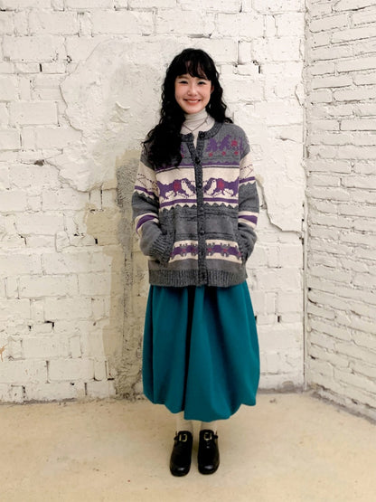 "Playing in The Garden" Fair Island Loose Retro Sweater knitted Cardigan【s0000014730】