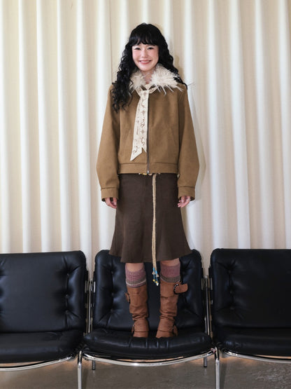 "Before Sunrise" Fur Collar Retro Slimming Jacket【s0000014731】