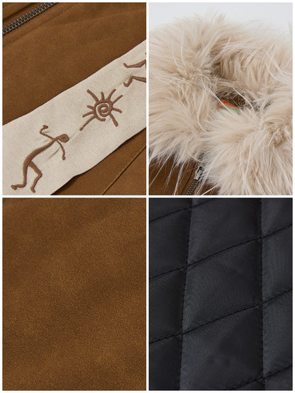 "Before Sunrise" Fur Collar Retro Slimming Jacket【s0000014731】