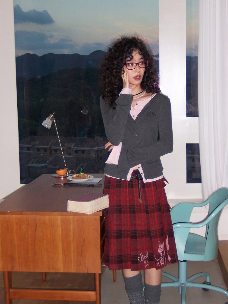 "Interlude" Fake Two Embroidered Long-Sleeved T-Shirts【s0000014733】