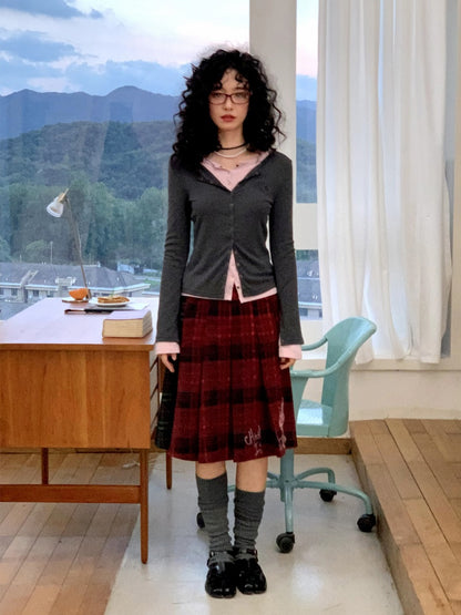 "Interlude" Fake Two Embroidered Long-Sleeved T-Shirts【s0000014733】