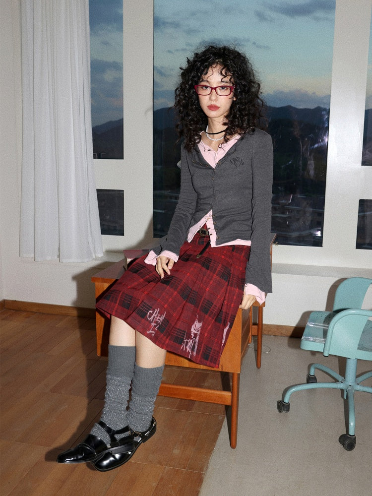 "Interlude" Fake Two Embroidered Long-Sleeved T-Shirts【s0000014733】