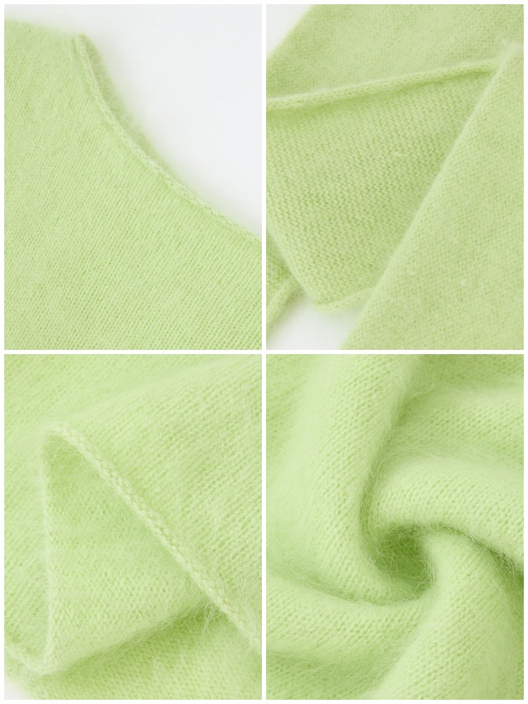 "Dim Sum Roll" Sheep Wool Solid Color Belt Scarf Pullover Sweater【s0000014734】
