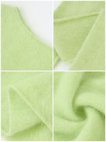 "Dim Sum Roll" Sheep Wool Solid Color Belt Scarf Pullover Sweater【s0000014734】