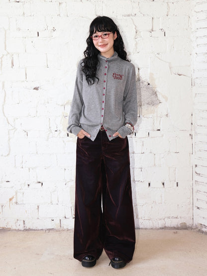 "Seventh Mist" Micro-Elastic Flocked Glossy Jeans【s0000014736】