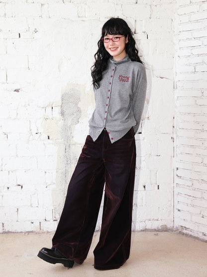 "Seventh Mist" Micro-Elastic Flocked Glossy Jeans【s0000014736】