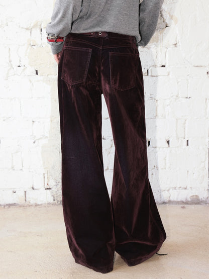 "Seventh Mist" Micro-Elastic Flocked Glossy Jeans【s0000014736】