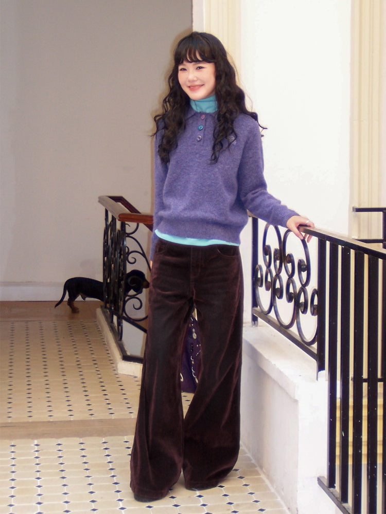 "Seventh Mist" Micro-Elastic Flocked Glossy Jeans【s0000014736】