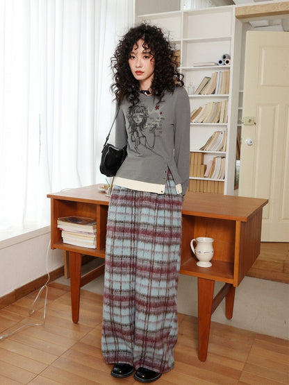"Fleece Walk" Semi-Elastic Waist Slightly Woolen Slacks【s0000014738】