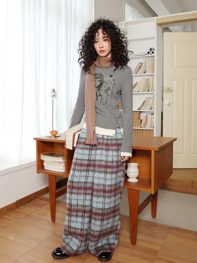 "Fleece Walk" Semi-Elastic Waist Slightly Woolen Slacks【s0000014738】