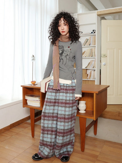 "Fleece Walk" Semi-Elastic Waist Slightly Woolen Slacks【s0000014738】