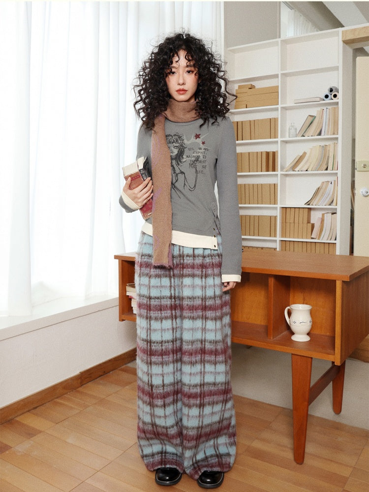 "Fleece Walk" Semi-Elastic Waist Slightly Woolen Slacks【s0000014738】