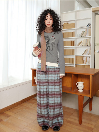 "Fleece Walk" Semi-Elastic Waist Slightly Woolen Slacks【s0000014738】