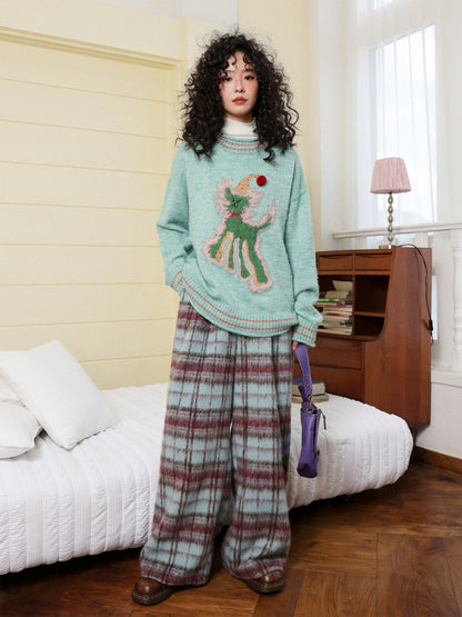 "Fleece Walk" Semi-Elastic Waist Slightly Woolen Slacks【s0000014738】
