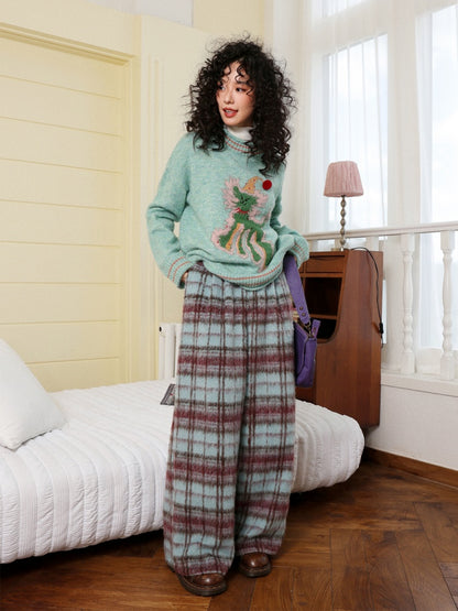 "Fleece Walk" Semi-Elastic Waist Slightly Woolen Slacks【s0000014738】