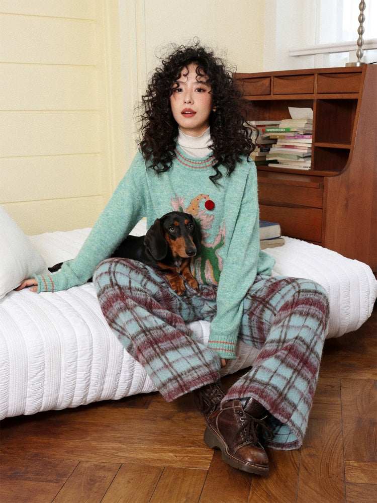 "Fleece Walk" Semi-Elastic Waist Slightly Woolen Slacks【s0000014738】