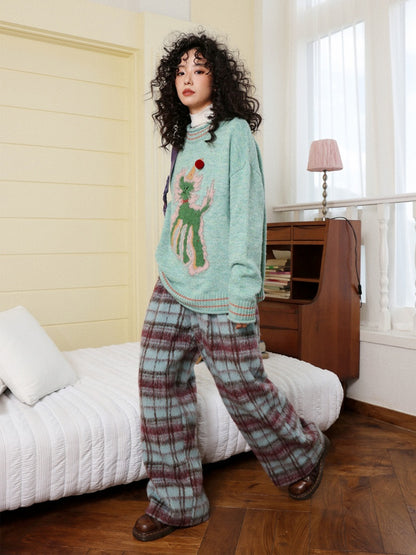 "Fleece Walk" Semi-Elastic Waist Slightly Woolen Slacks【s0000014738】