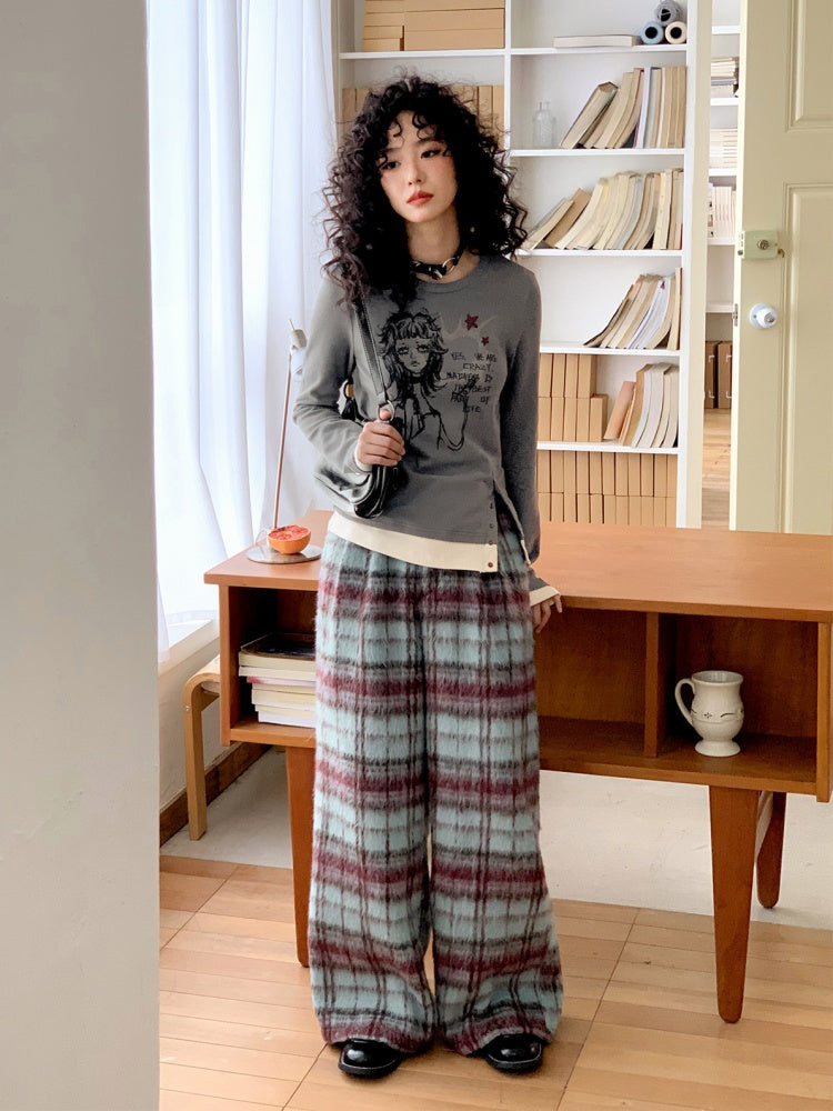 "Fleece Walk" Semi-Elastic Waist Slightly Woolen Slacks【s0000014738】
