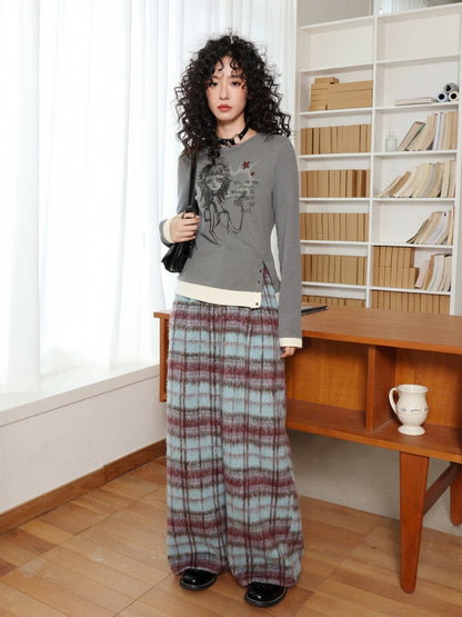"Fleece Walk" Semi-Elastic Waist Slightly Woolen Slacks【s0000014738】