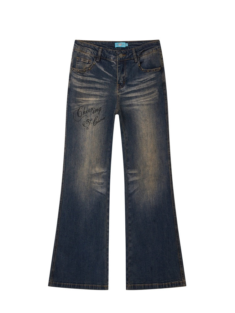 "Against Time" Low-Rise Jeans Retro Pear-Shaped Crotch Covering Slim Pants【s0000014739】