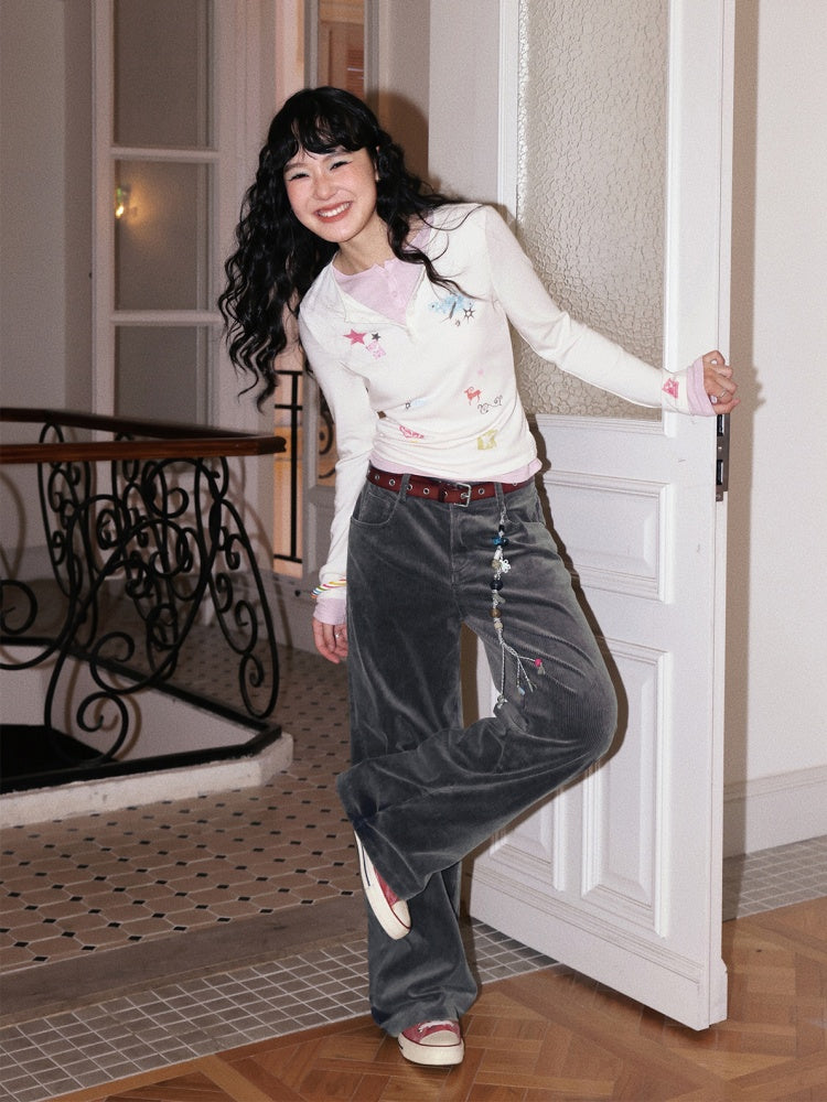 "Winter Ensemble" Micro-Elastic Corduroy Slacks【s0000014740】