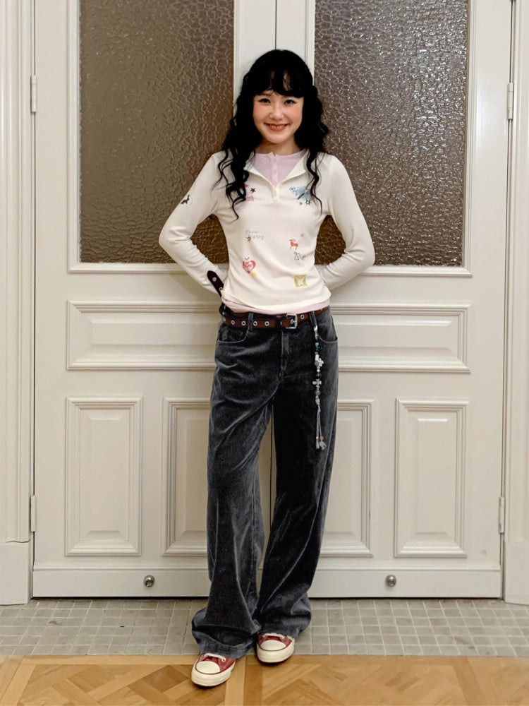 "Winter Ensemble" Micro-Elastic Corduroy Slacks【s0000014740】