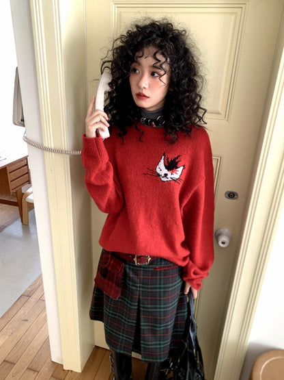 "Punk Kitten" Mohair Pullover Knitted Sweater【s0000014743】