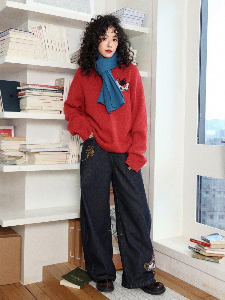 "Punk Kitten" Mohair Pullover Knitted Sweater【s0000014743】