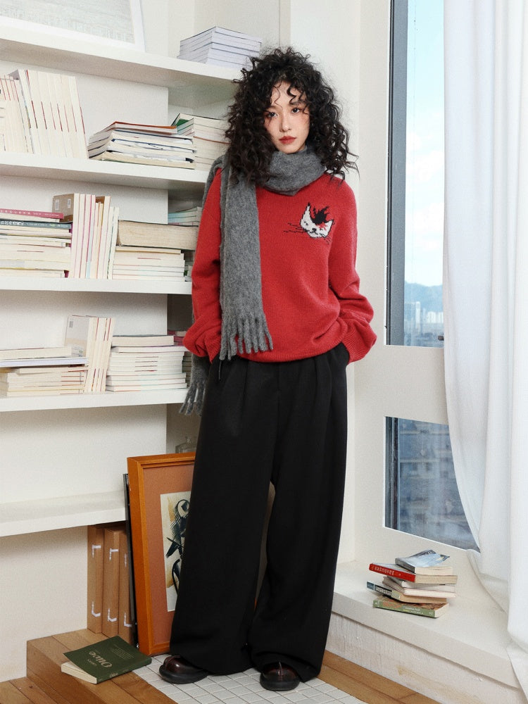 "Punk Kitten" Mohair Pullover Knitted Sweater【s0000014743】