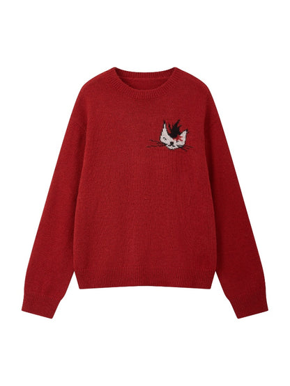 "Punk Kitten" Mohair Pullover Knitted Sweater【s0000014743】