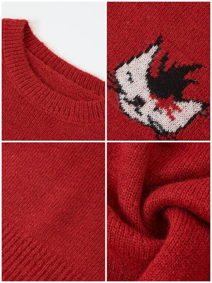 "Punk Kitten" Mohair Pullover Knitted Sweater【s0000014743】