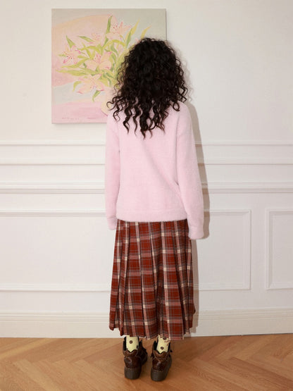 "Pink Cat Shadow" Siamese Cat Imitation Mink Fur Pullover Sweater【s0000014744】