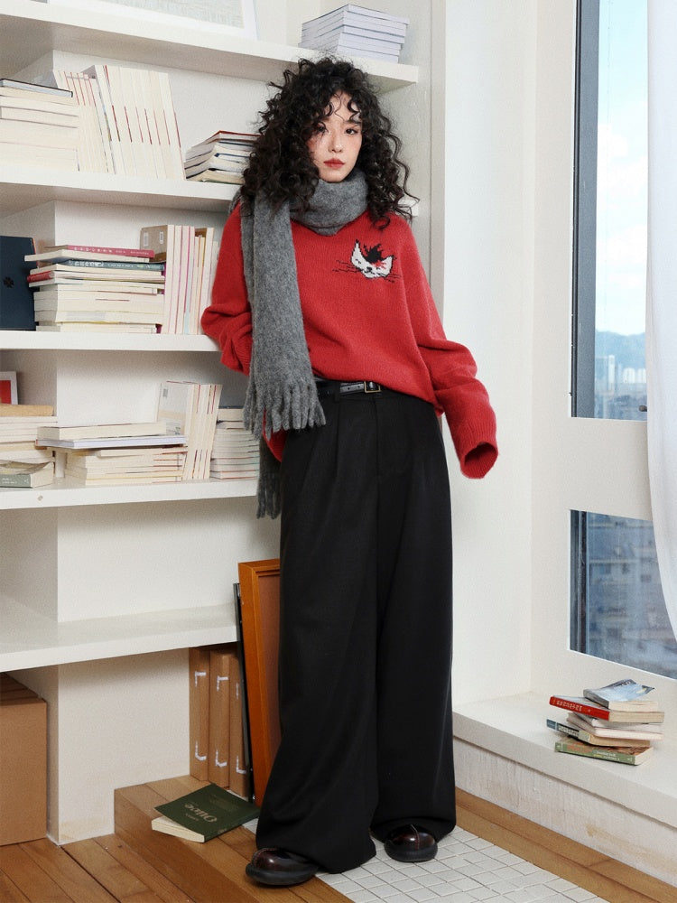 "Brown Sugar Secret Language" Micro-Elastic Woolen Slacks【s0000014745】