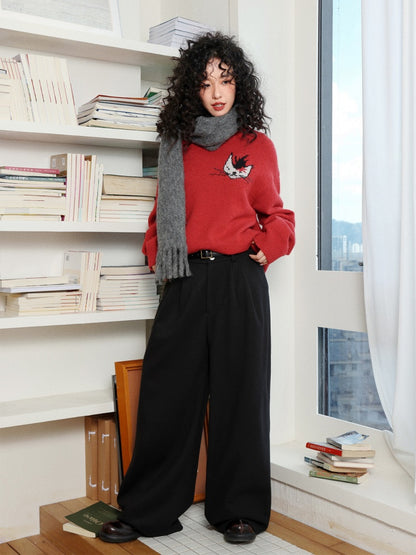 "Brown Sugar Secret Language" Micro-Elastic Woolen Slacks【s0000014745】