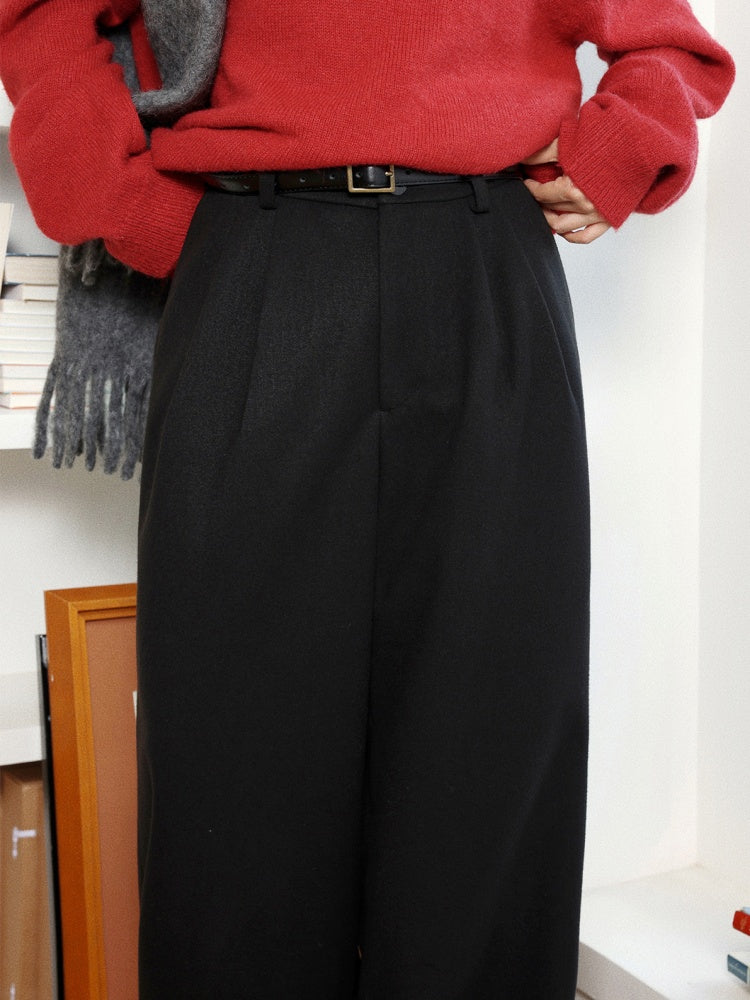 "Brown Sugar Secret Language" Micro-Elastic Woolen Slacks【s0000014745】