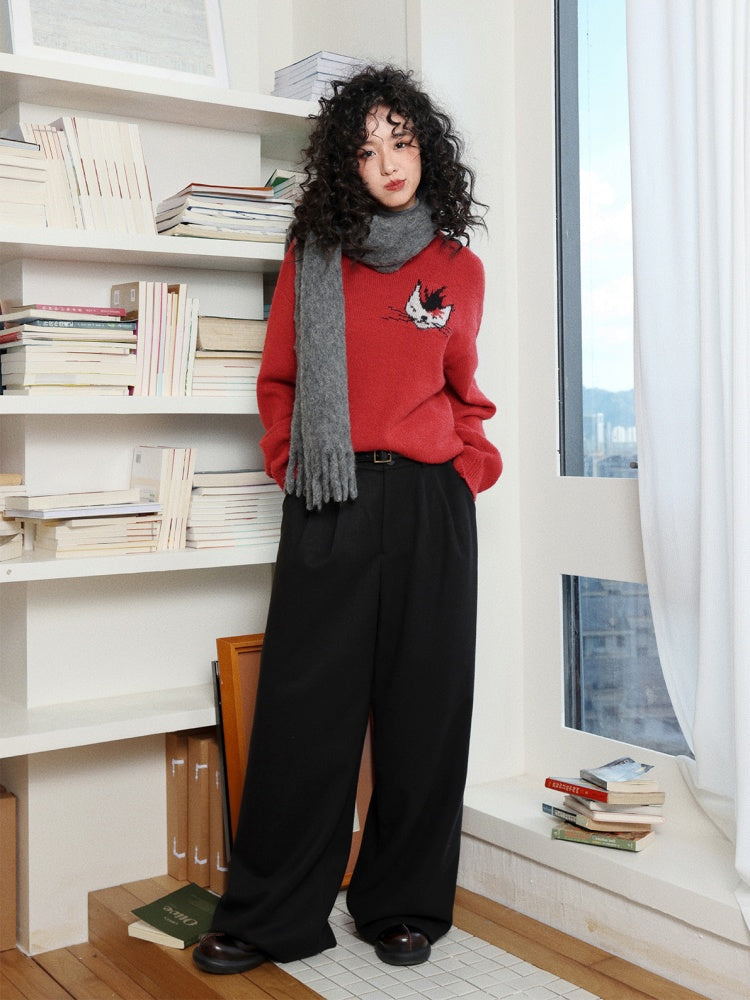"Brown Sugar Secret Language" Micro-Elastic Woolen Slacks【s0000014745】