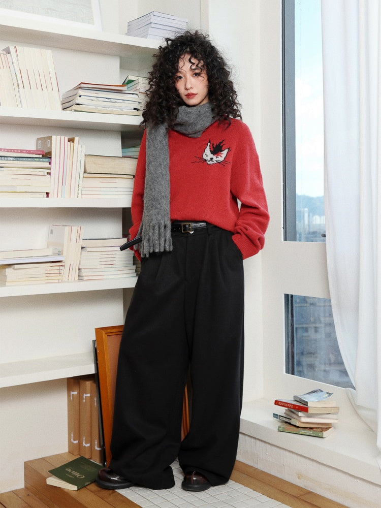"Brown Sugar Secret Language" Micro-Elastic Woolen Slacks【s0000014745】