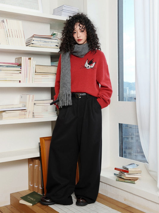 "Brown Sugar Secret Language" Micro-Elastic Woolen Slacks【s0000014745】