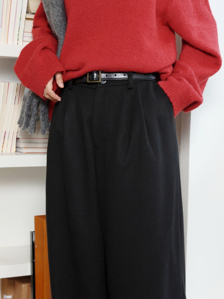 "Brown Sugar Secret Language" Micro-Elastic Woolen Slacks【s0000014745】