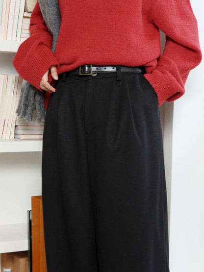 "Brown Sugar Secret Language" Micro-Elastic Woolen Slacks【s0000014745】
