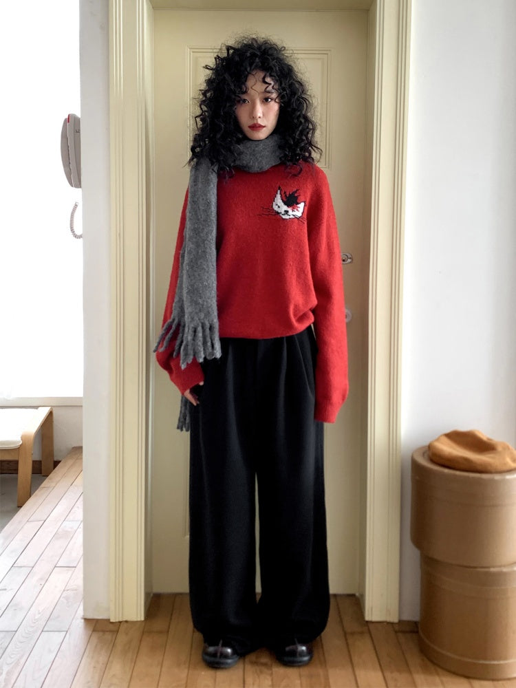 "Brown Sugar Secret Language" Micro-Elastic Woolen Slacks【s0000014745】