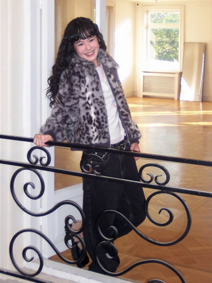 "Dream Parade" Leopard Print Fur Lapel Short Coat【s0000014746】