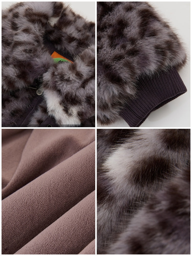 "Dream Parade" Leopard Print Fur Lapel Short Coat【s0000014746】